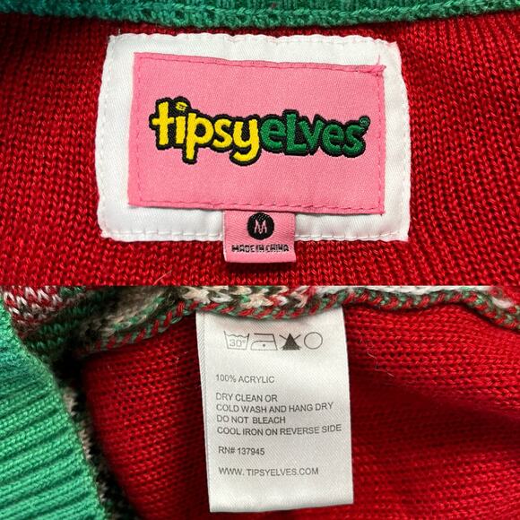 Tipsy Elves Bah Humpug Ugly Christmas Sweater M Medium - Picture 7 of 10